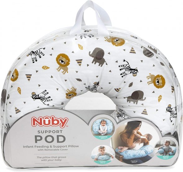 Nuby Nursing Pillow With Removable Cover-Safari